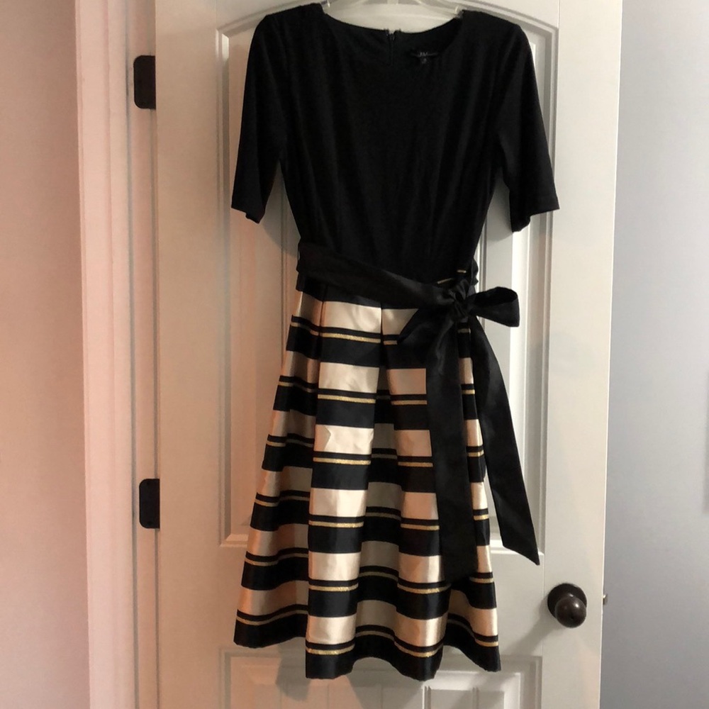 R&K black and gold cocktail dress